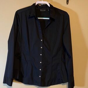 New York & Company Classic Black Button Down Shirt
